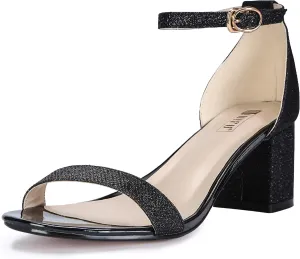 IDIFU Women's Cookie-LO Low Block Heels Chunky Sandals Ankle Strap Wedding Dress Pump Shoes