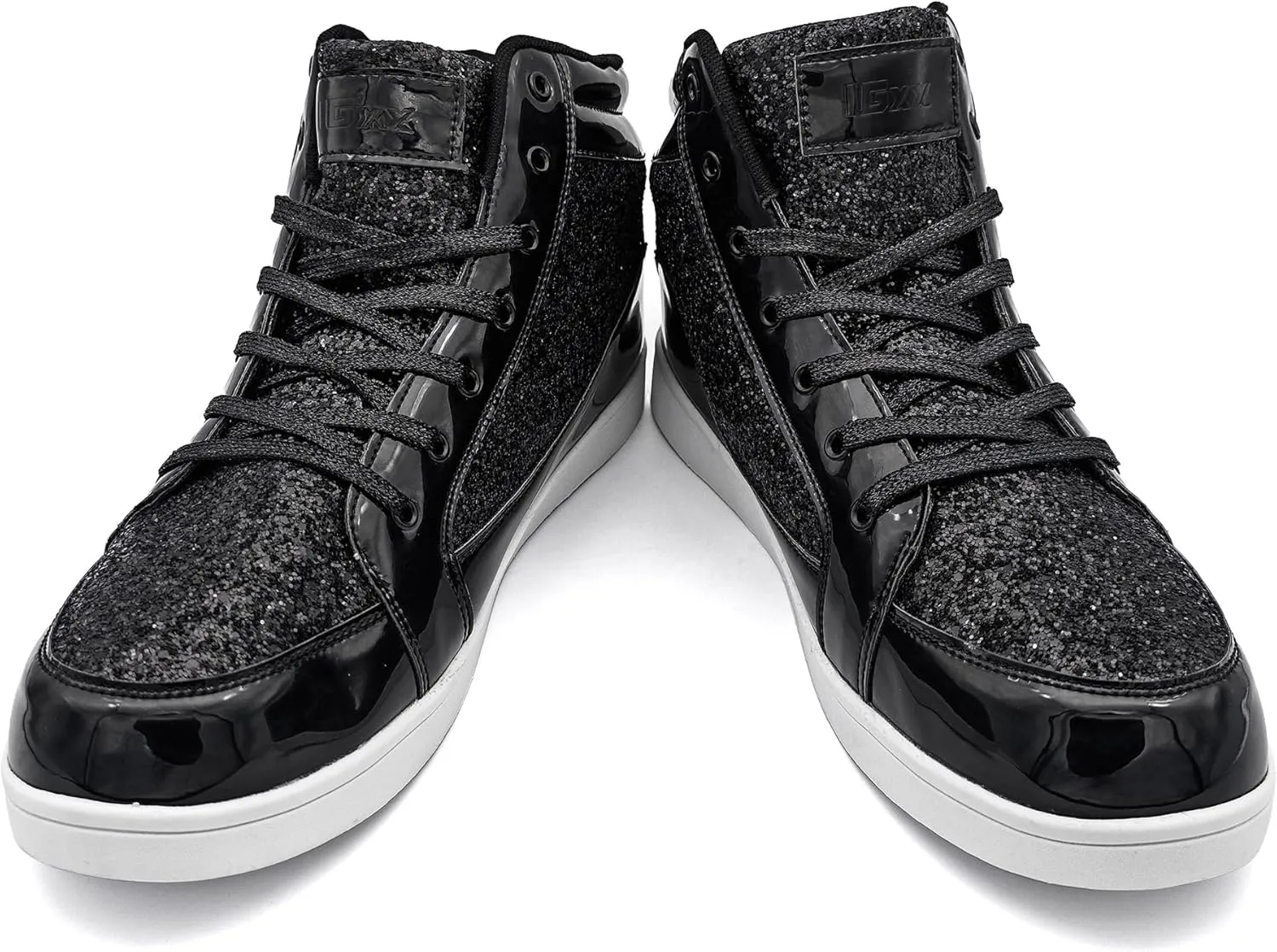 IGxx Glitter Shoes for Men Fashion High Top Casual Sequin Sparkly Sneakers Men's Bling Shiny Men