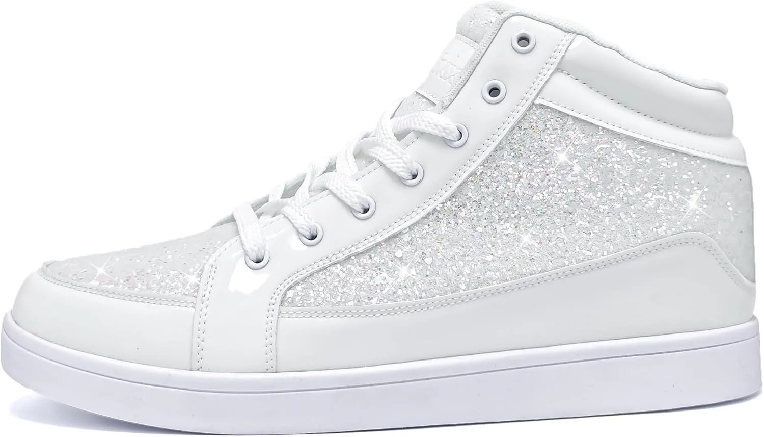 IGxx Glitter Shoes for Men Fashion High Top Casual Sequin Sparkly Sneakers Men's Bling Shiny Men