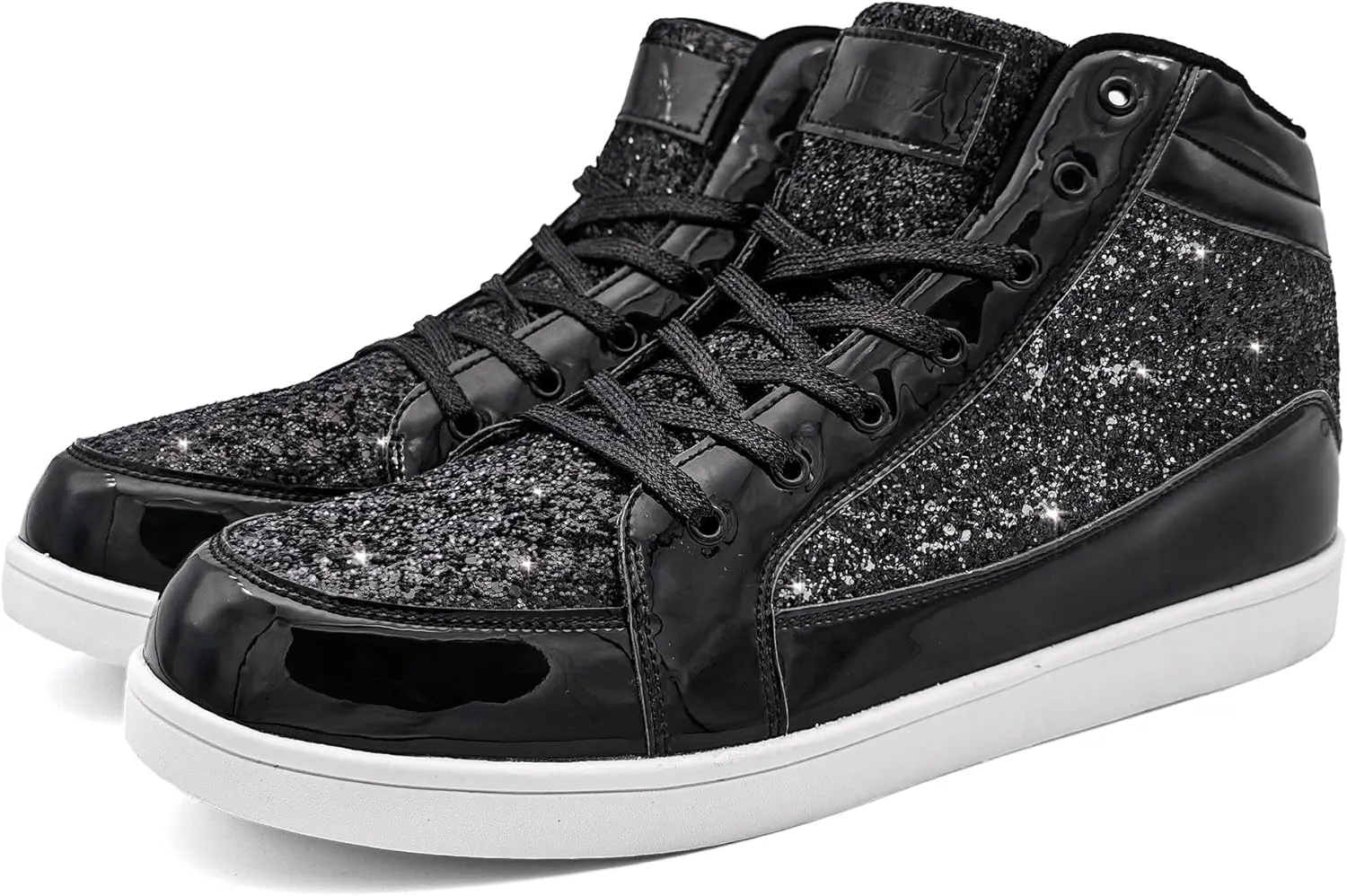 IGxx Glitter Shoes for Men Fashion High Top Casual Sequin Sparkly Sneakers Men's Bling Shiny Men