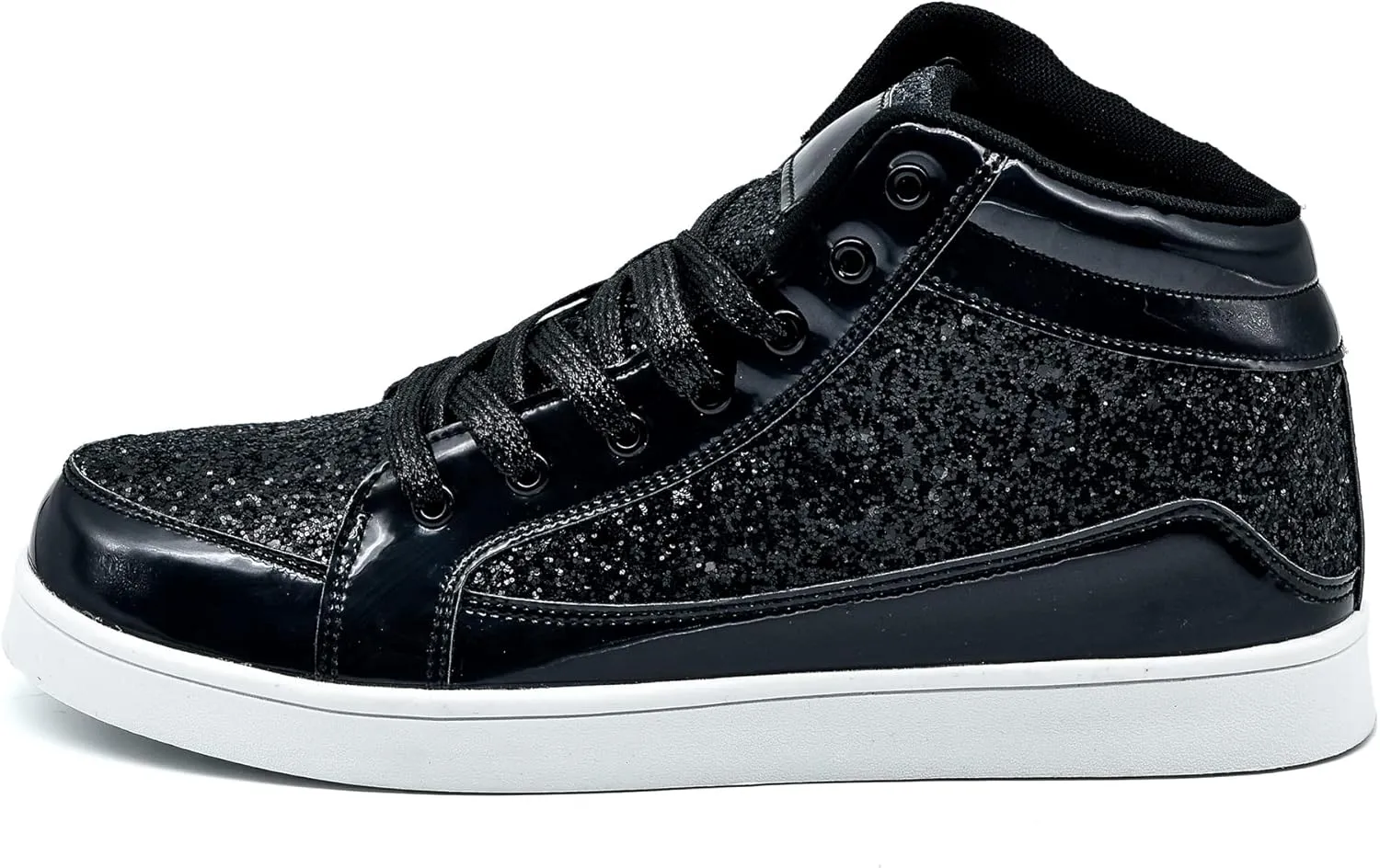 IGxx Glitter Shoes for Men Fashion High Top Casual Sequin Sparkly Sneakers Men's Bling Shiny Men