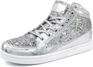 IGxx Glitter Shoes for Men Fashion High Top Casual Sequin Sparkly Sneakers Men's Bling Shiny Men