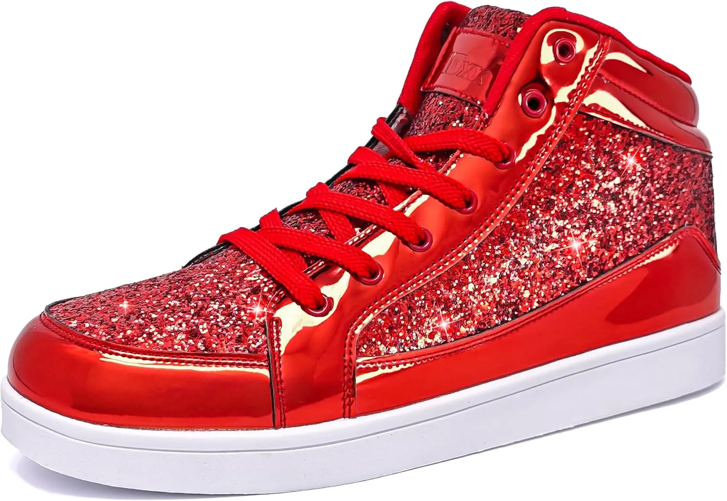 IGxx Glitter Shoes for Men Fashion High Top Casual Sequin Sparkly Sneakers Men's Bling Shiny Men
