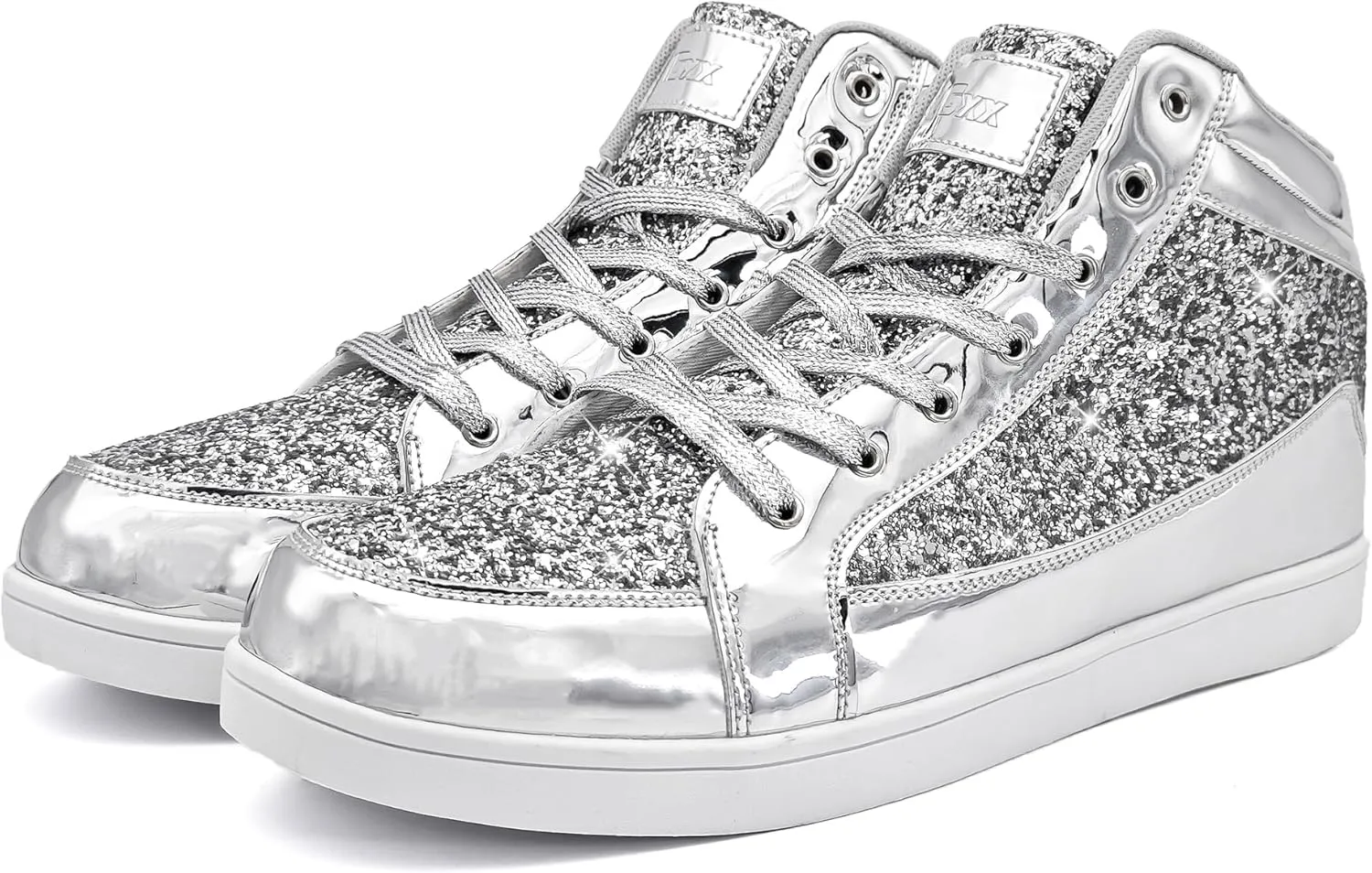IGxx Glitter Shoes for Men Fashion High Top Casual Sequin Sparkly Sneakers Men's Bling Shiny Men