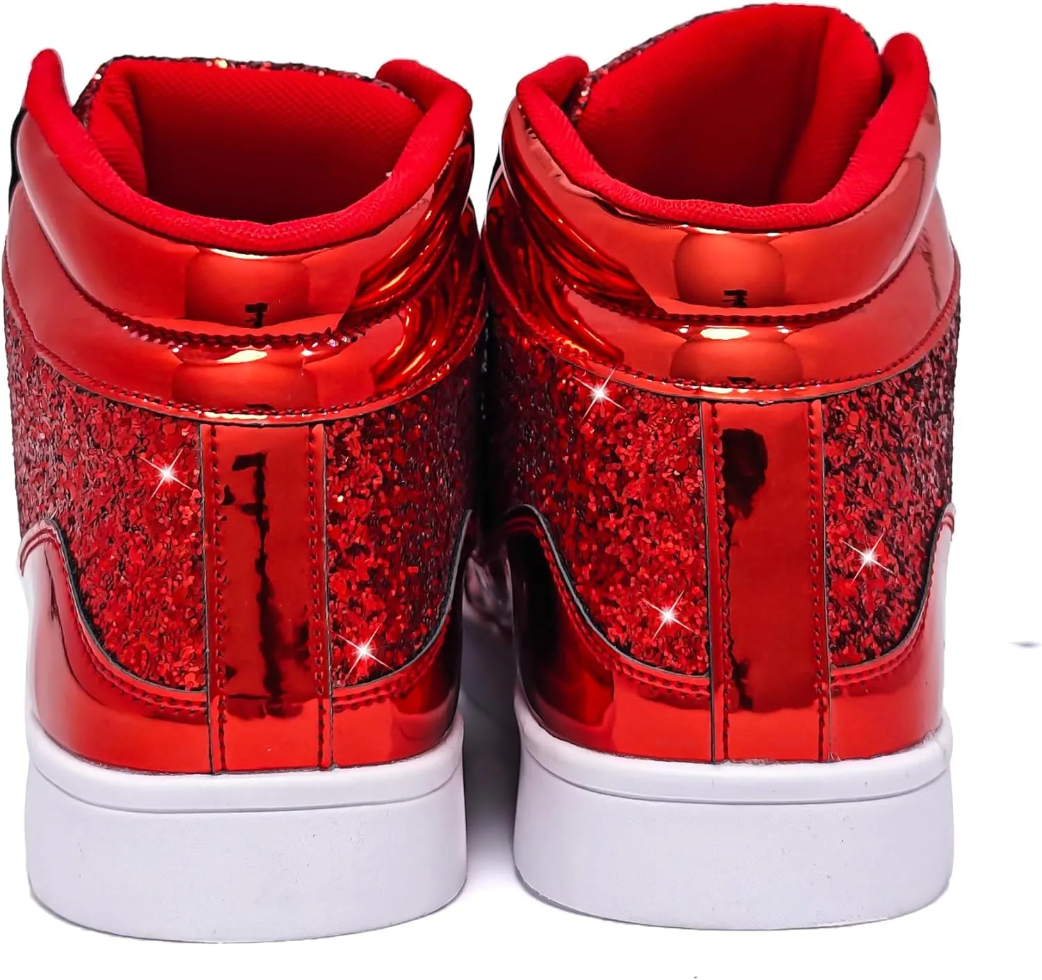 IGxx Glitter Shoes for Men Fashion High Top Casual Sequin Sparkly Sneakers Men's Bling Shiny Men