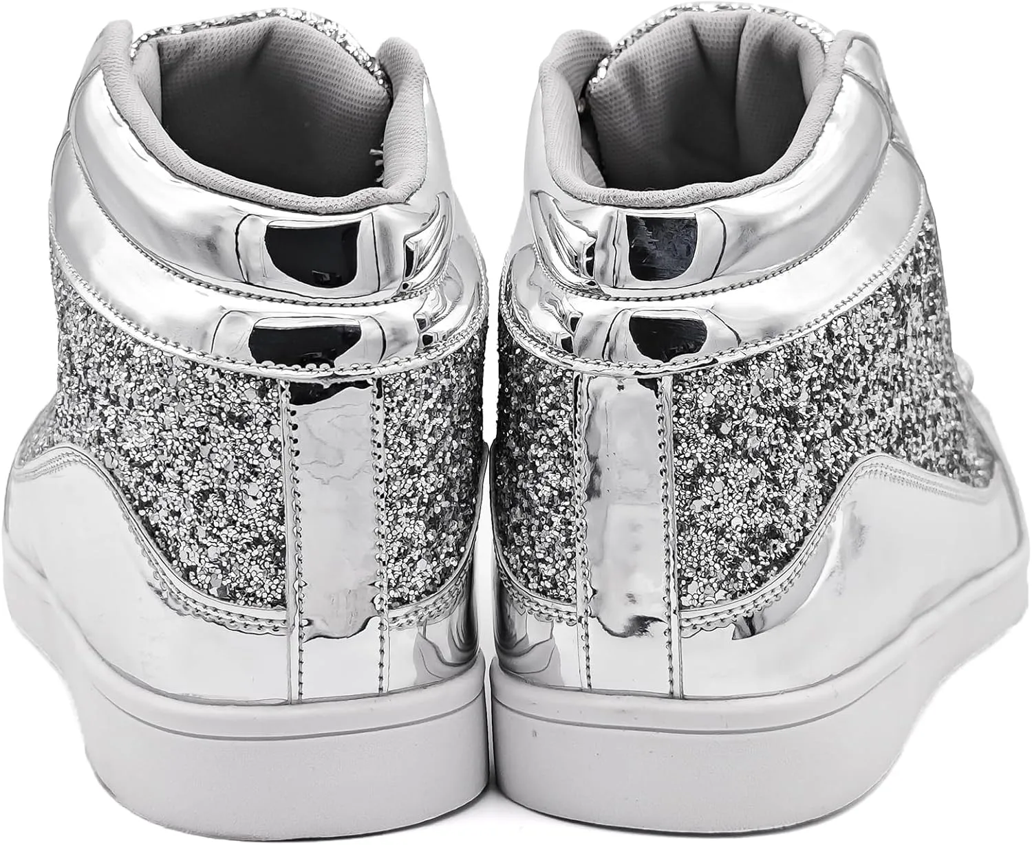 IGxx Glitter Shoes for Men Fashion High Top Casual Sequin Sparkly Sneakers Men's Bling Shiny Men