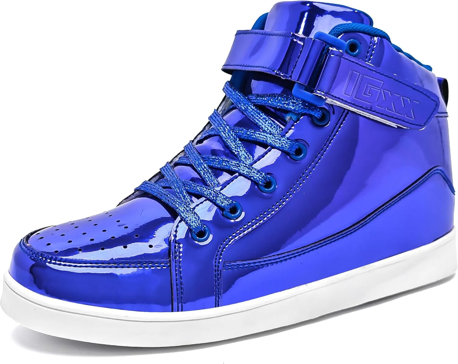 IGxx Sequins Shoes for Kids Boys Fashion Sparkle Gold Shoes Bling Shiny High Top Sneakers Girls Hook&Loop