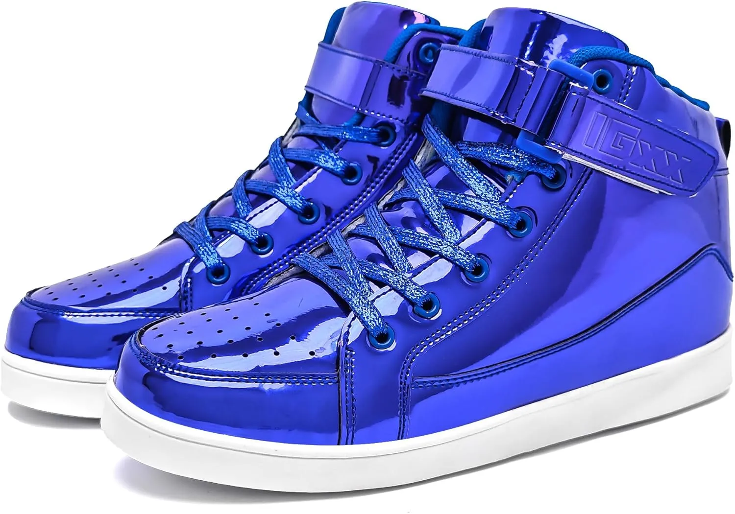 IGxx Sequins Shoes for Kids Boys Fashion Sparkle Gold Shoes Bling Shiny High Top Sneakers Girls Hook&Loop
