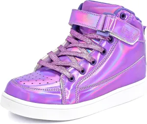 IGxx Sequins Shoes for Kids Boys Fashion Sparkle Gold Shoes Bling Shiny High Top Sneakers Girls Hook&Loop