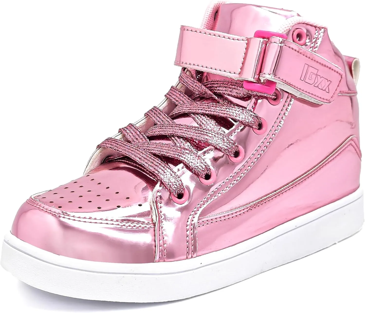 IGxx Sequins Shoes for Kids Boys Fashion Sparkle Gold Shoes Bling Shiny High Top Sneakers Girls Hook&Loop