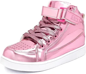 IGxx Sequins Shoes for Kids Boys Fashion Sparkle Gold Shoes Bling Shiny High Top Sneakers Girls Hook&Loop