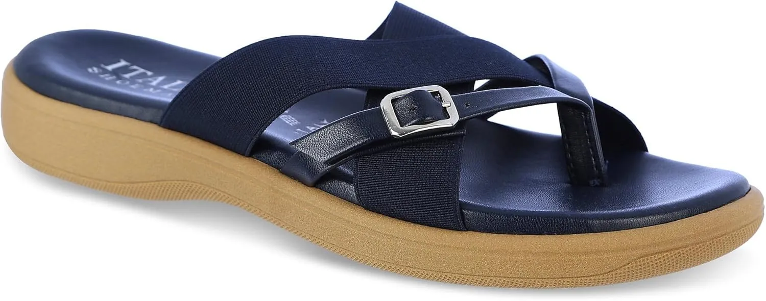 ITALIAN Shoemakers Womens Milo Casual Sandals 8 Navy