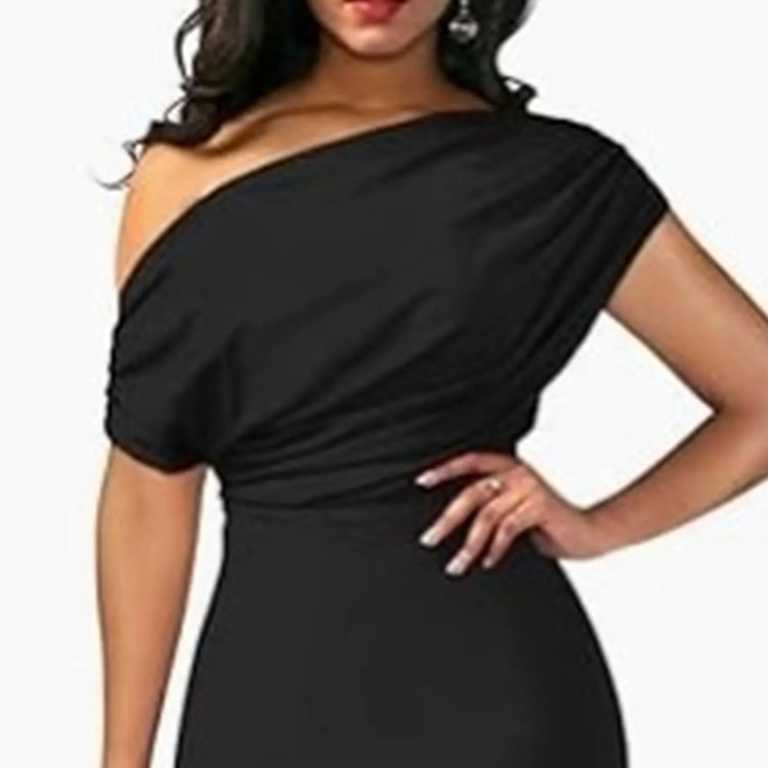 JEKE-DG Women's One Shoulder Slim Fit Formal Dress Sexy Solid Wedding Party Maxi Dress Sleeveless Prom Club Cocktail Dresses
