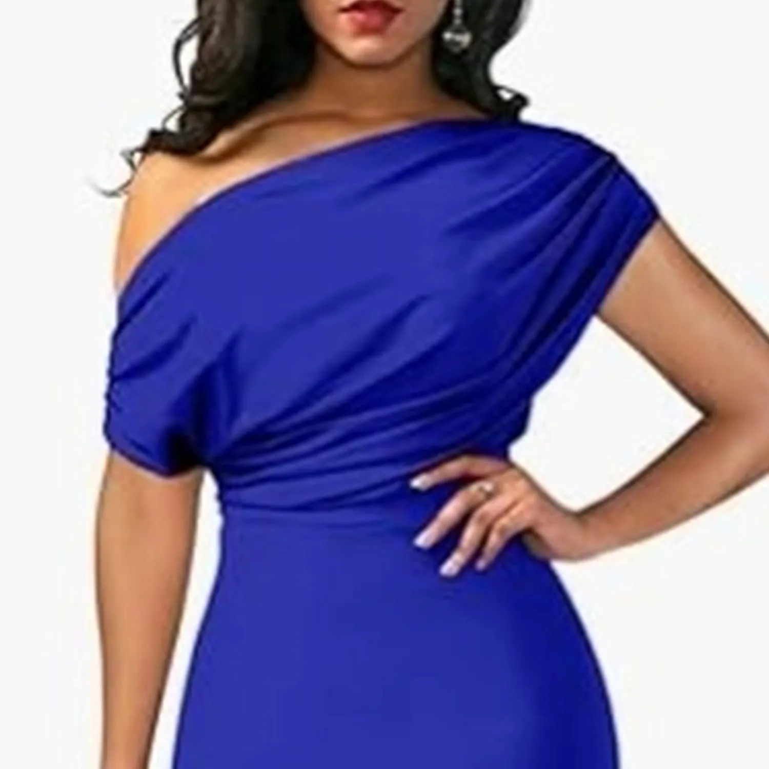 JEKE-DG Women's One Shoulder Slim Fit Formal Dress Sexy Solid Wedding Party Maxi Dress Sleeveless Prom Club Cocktail Dresses
