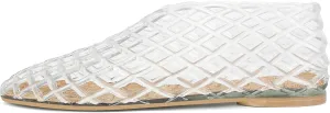 Jelly Mesh Ballet Flats for Women Fishnet PVC Clear Hollow Jellies Sandals Comfortable Beach Ballerina Flats Shoes