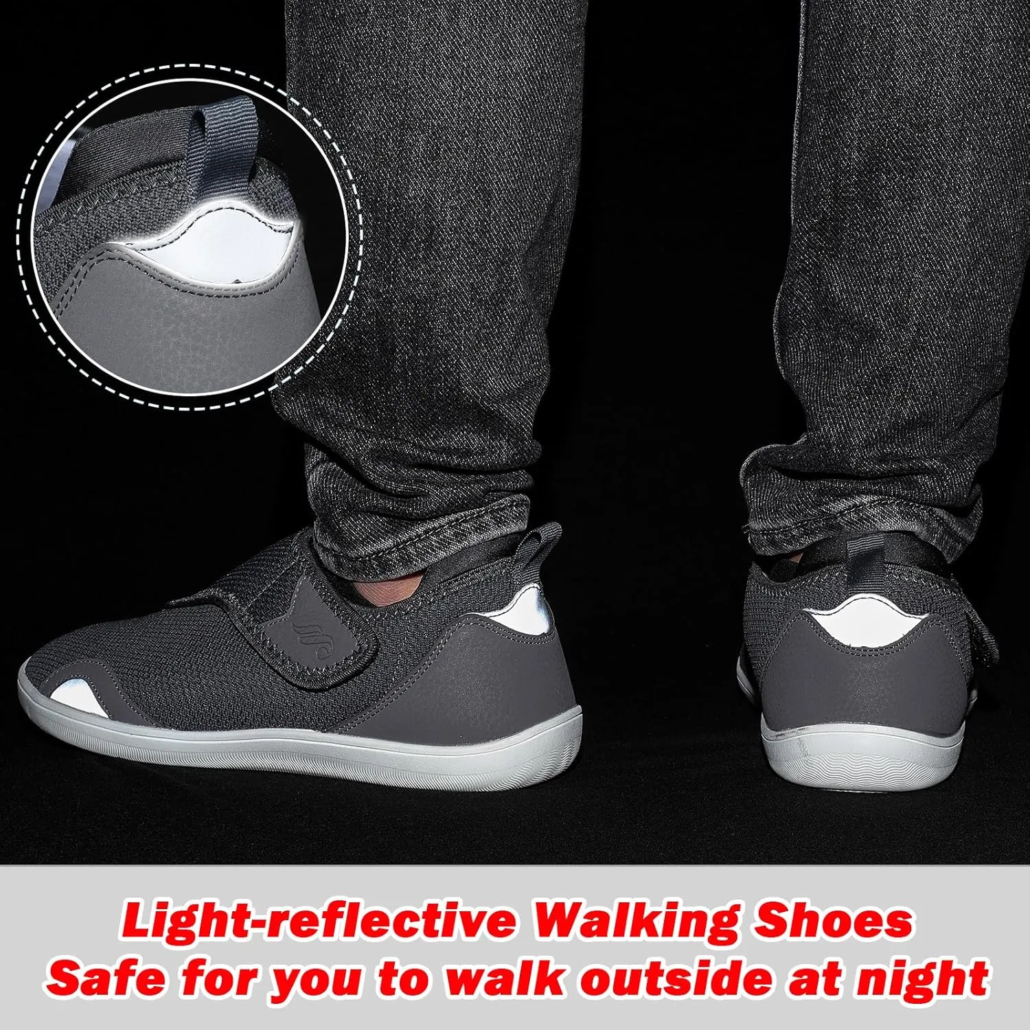 JIASUQI Men's Walking Shoes Wide Toe Sneakes with Arch Support House Shoes Slippers for Men