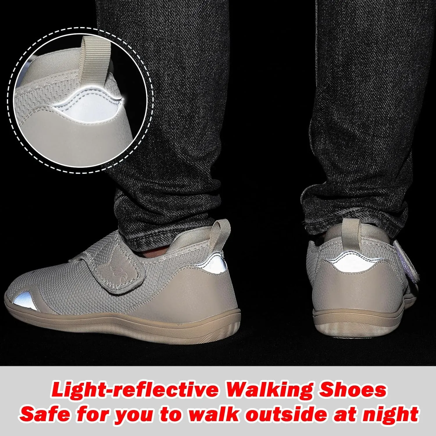 JIASUQI Men's Walking Shoes Wide Toe Sneakes with Arch Support House Shoes Slippers for Men