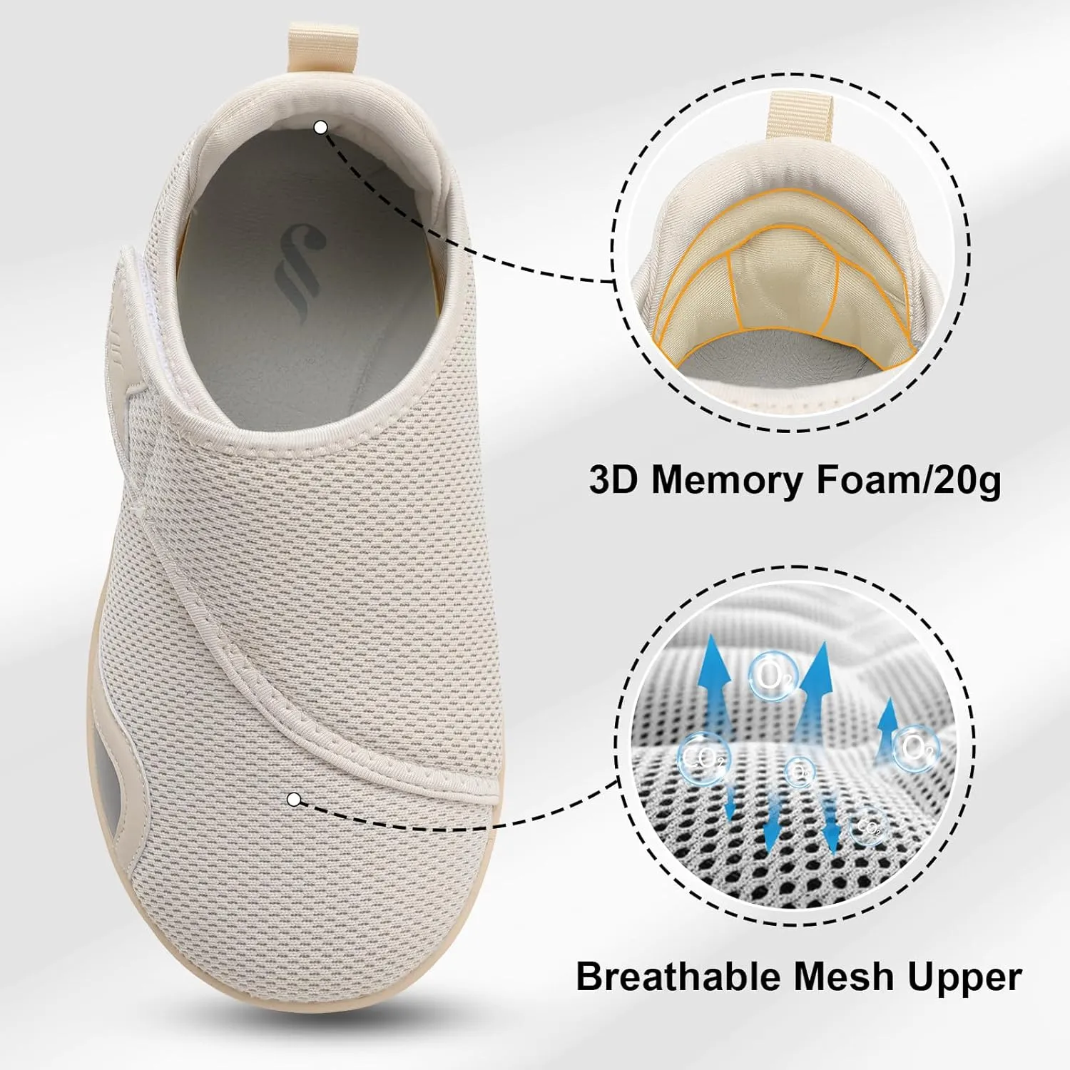 JIASUQI Men's Walking Shoes Wide Toe Sneakes with Arch Support House Shoes Slippers for Men