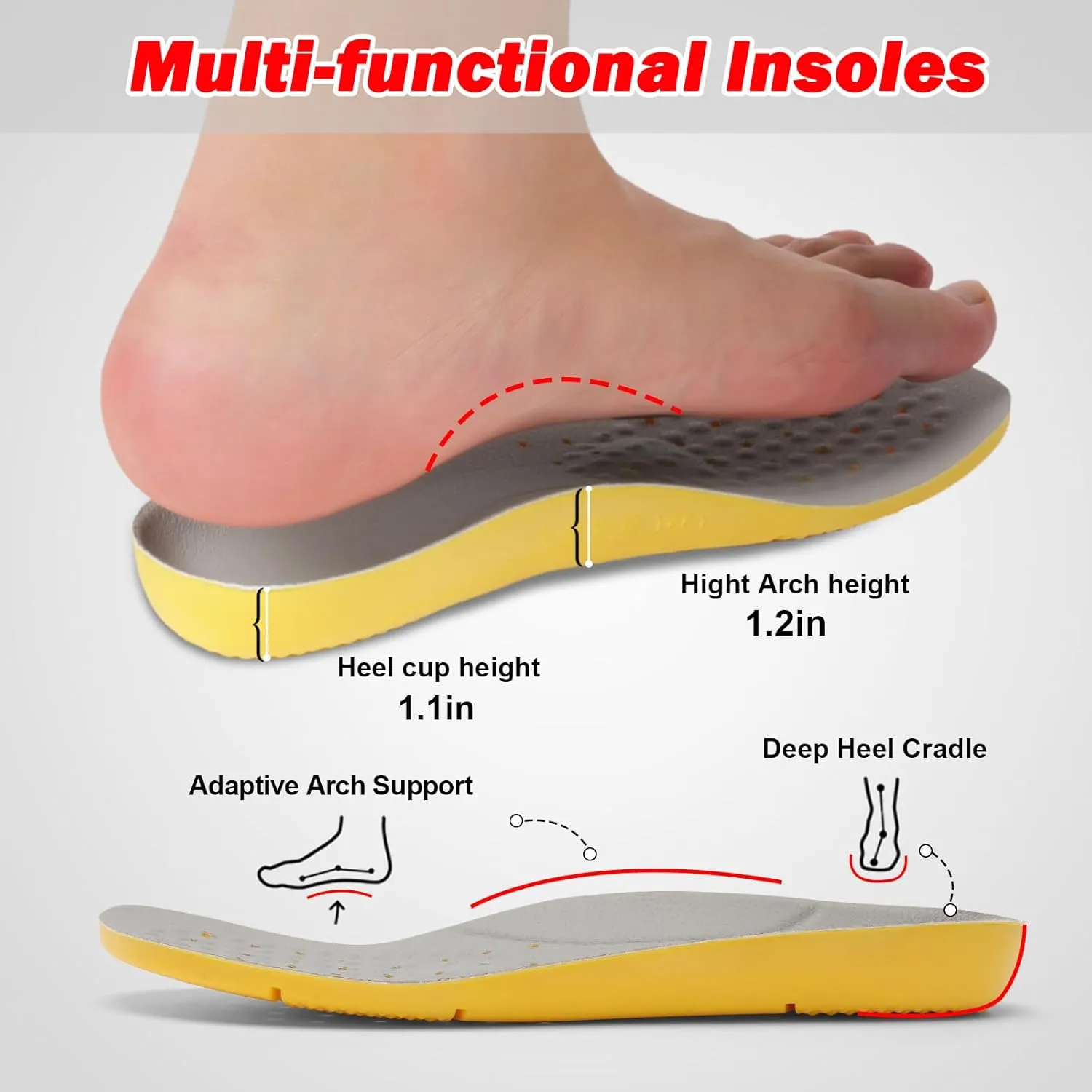 JIASUQI Men's Walking Shoes Wide Toe Sneakes with Arch Support House Shoes Slippers for Men