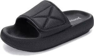 Joomra Slides for Women and Men Recovery Pillow Slippers Diabetic Sandals | Adjustable Strap | Dual Cushioned Thick Sole