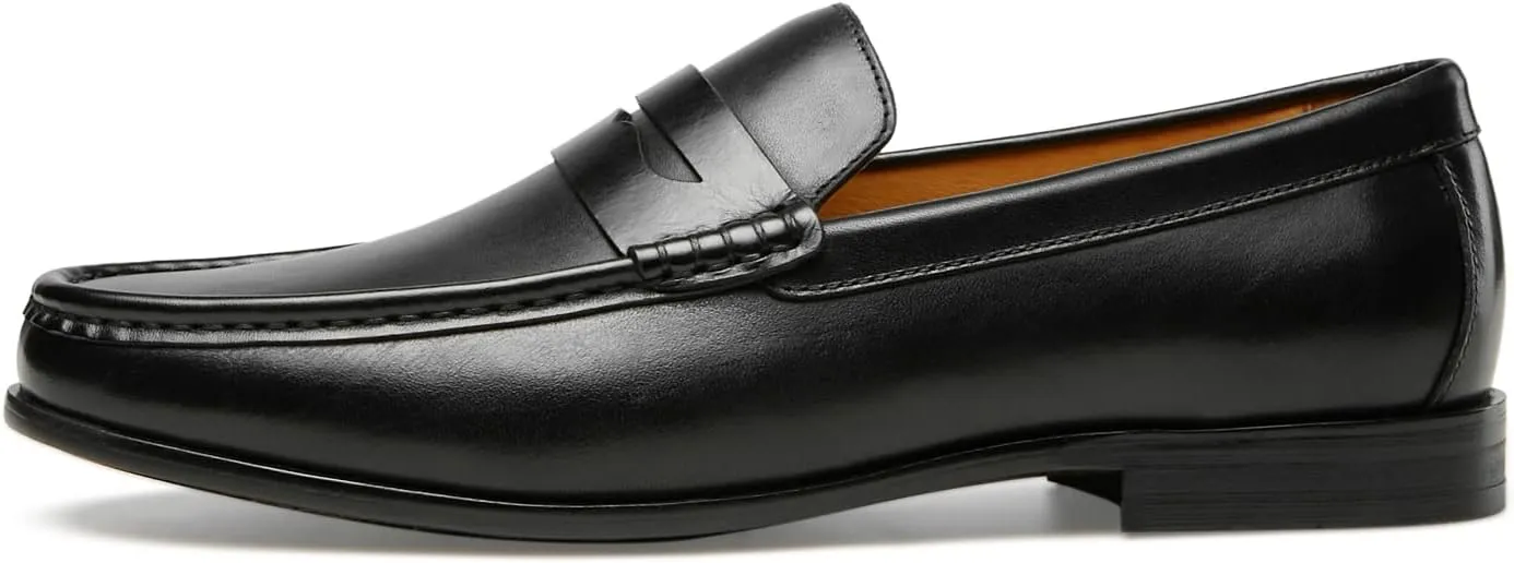 Journey West Mens Penny Loafers with Genuine Leather Business Dress Slip on Loafer Shoes for Men