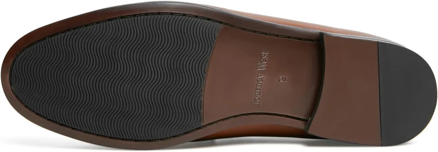 Journey West Mens Penny Loafers with Genuine Leather Business Dress Slip on Loafer Shoes for Men