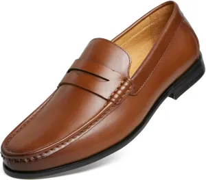 Journey West Mens Penny Loafers with Genuine Leather Business Dress Slip on Loafer Shoes for Men