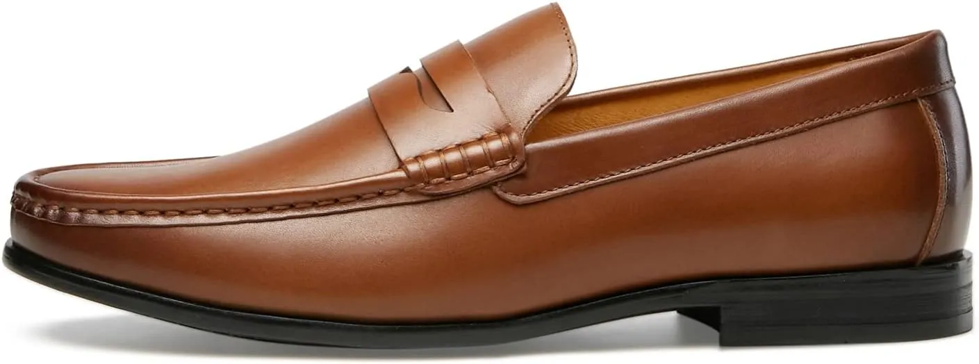 Journey West Mens Penny Loafers with Genuine Leather Business Dress Slip on Loafer Shoes for Men