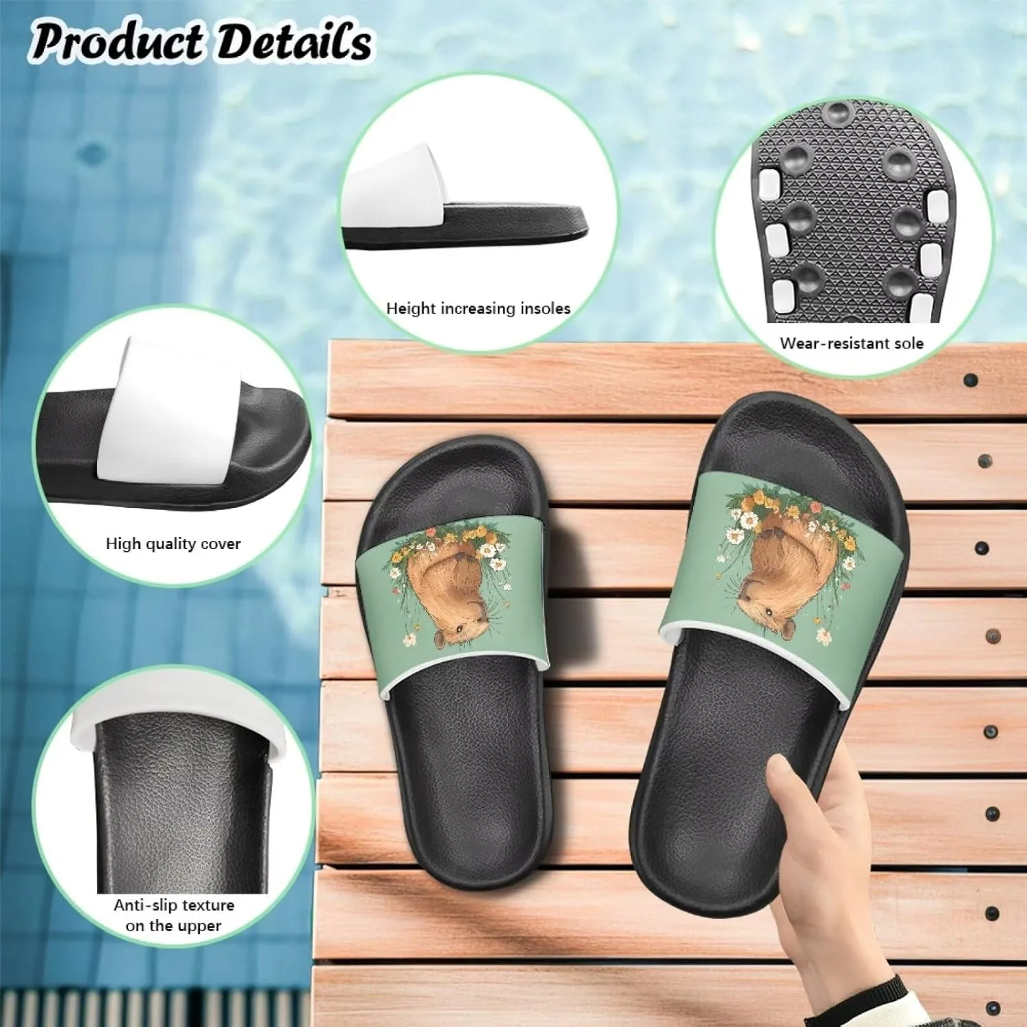 JoyLamoria Animals Design Sandals House Slides Kids Cloud Slippers Cushioned Non Slip Indoor Outdoor Lightweight Open Toe Comfy