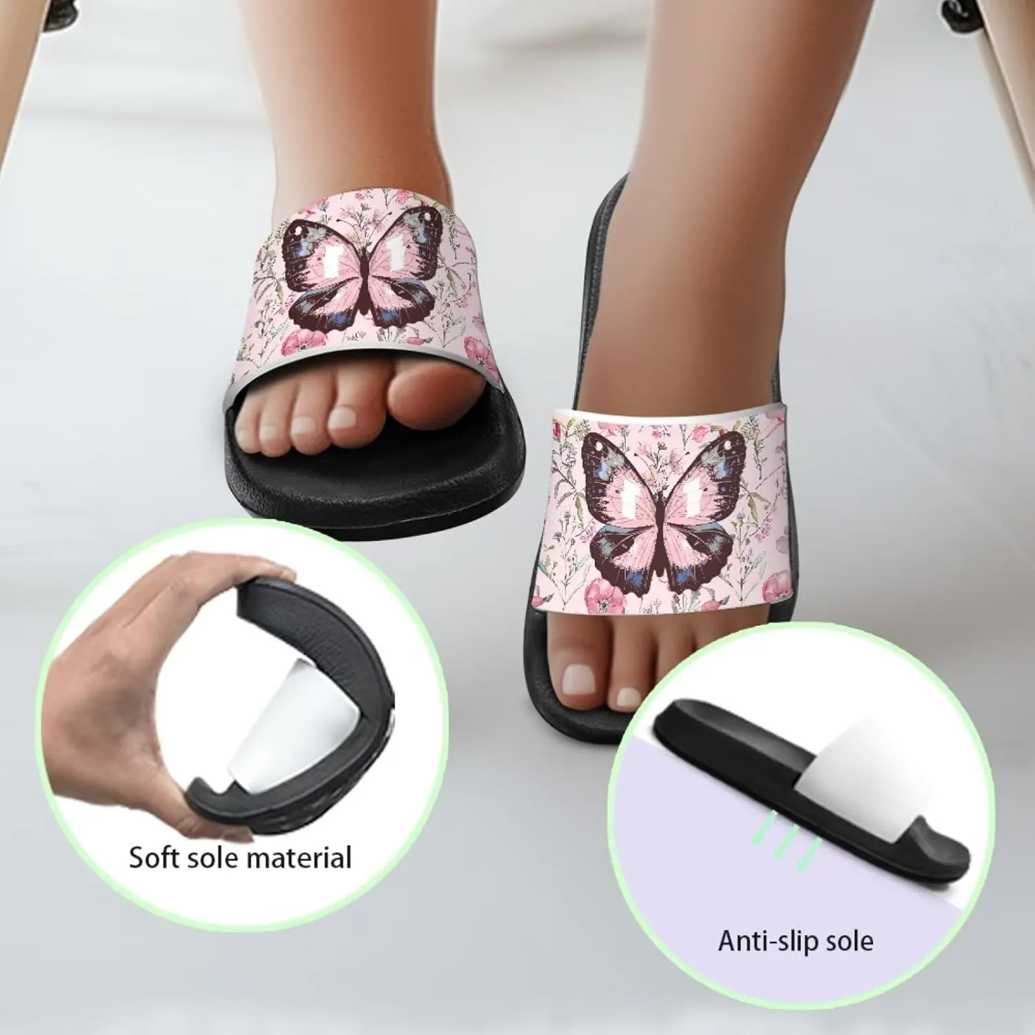 JoyLamoria Animals Pattern Sandals House Slides for Kids Pillow Slippers Comfy Cushioned Pool Beach Lightweight Open Toe
