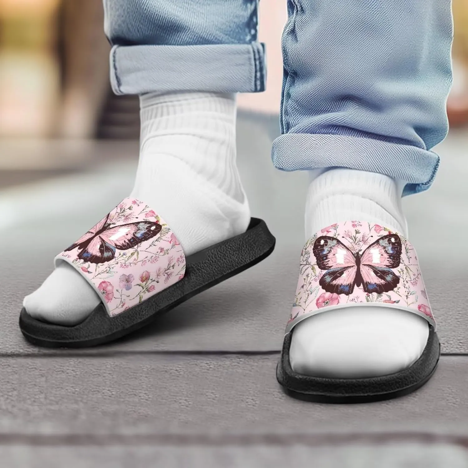 JoyLamoria Animals Pattern Sandals House Slides for Kids Pillow Slippers Comfy Cushioned Pool Beach Lightweight Open Toe