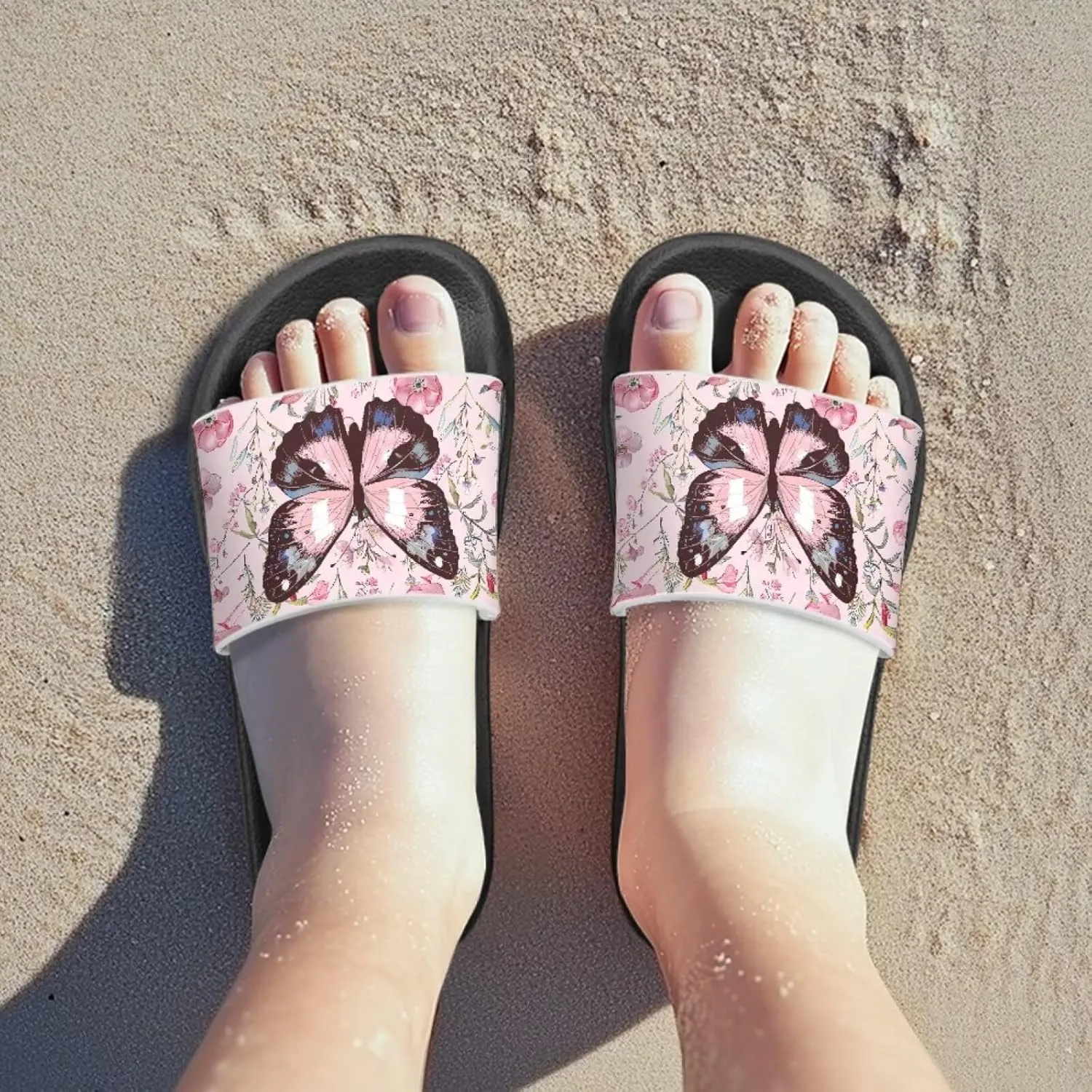 JoyLamoria Animals Pattern Sandals House Slides for Kids Pillow Slippers Comfy Cushioned Pool Beach Lightweight Open Toe