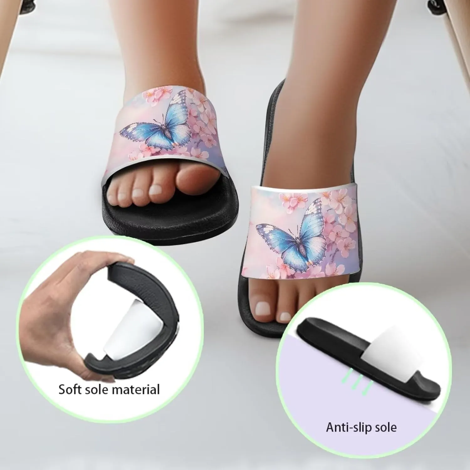 JoyLamoria Animals Print Sandals House Slides Kids Unisex Cloud Slippers Cushioned Non-Slip Shower Beach Pool Open Toe Comfy