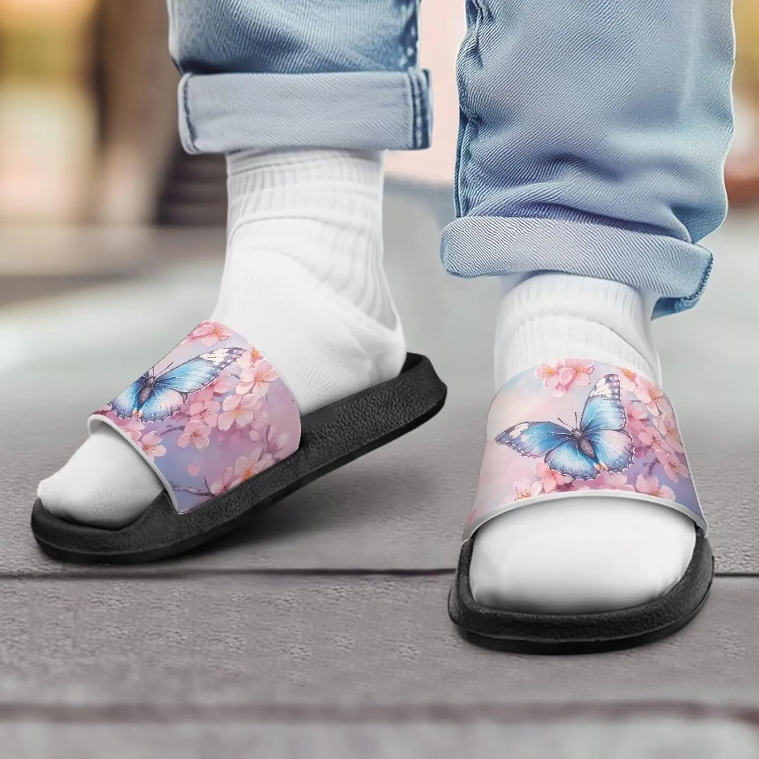JoyLamoria Animals Print Sandals House Slides Kids Unisex Cloud Slippers Cushioned Non-Slip Shower Beach Pool Open Toe Comfy