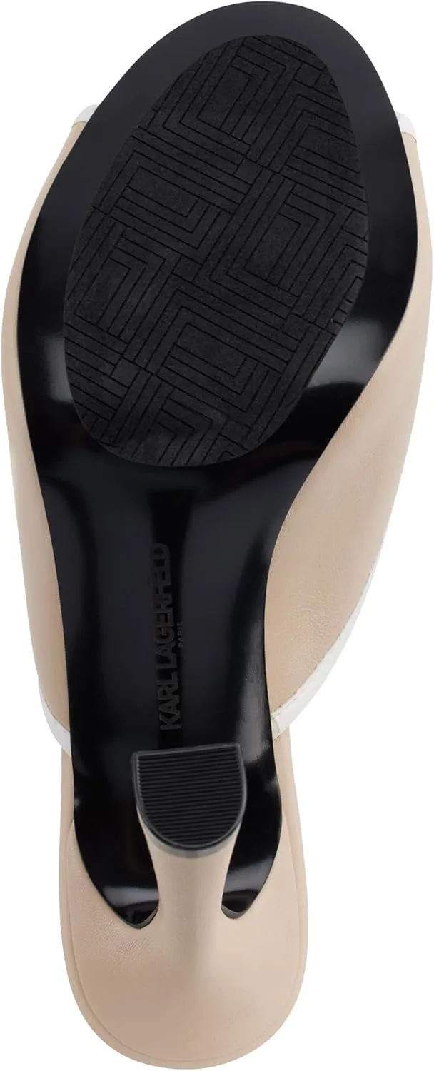 Karl Lagerfeld Paris Women's Cushioned Insole Evening Chatura-Peep Toe Sandal Heeled