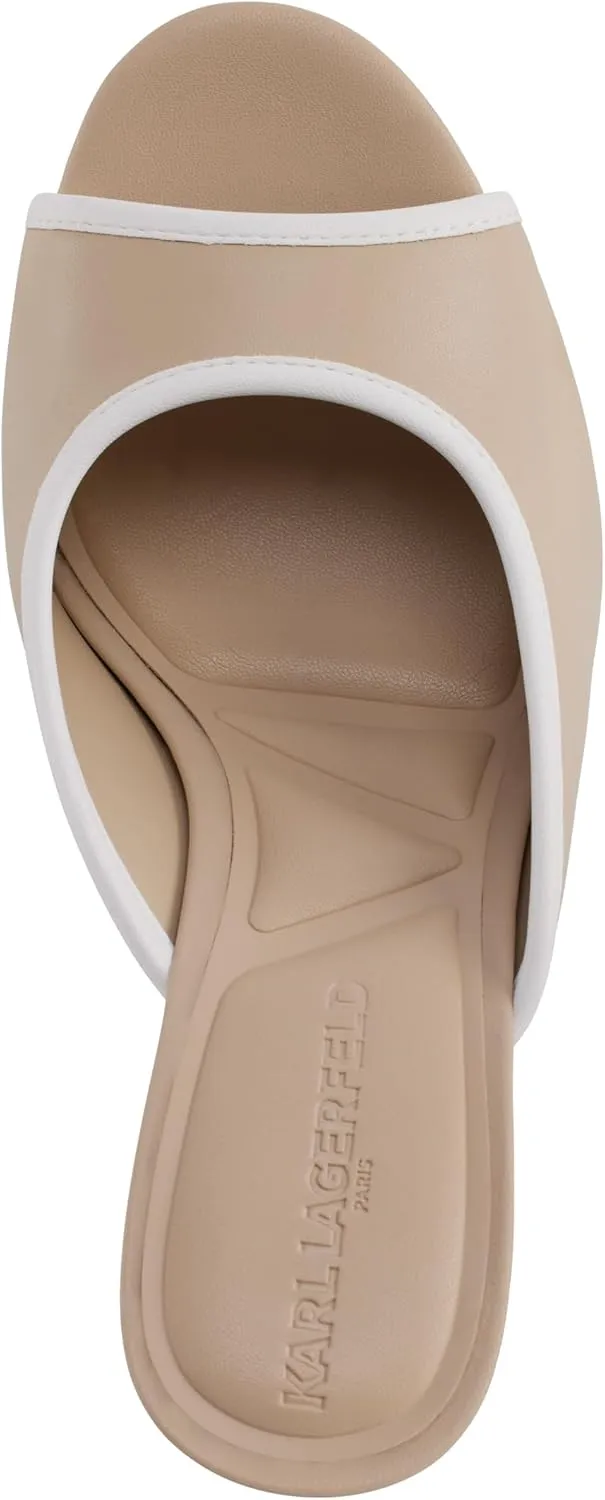 Karl Lagerfeld Paris Women's Cushioned Insole Evening Chatura-Peep Toe Sandal Heeled
