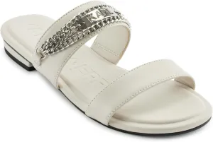 Karl Lagerfeld Paris Women's Cushioned Insole Everyday Canne-Double Band Sandal Heeled
