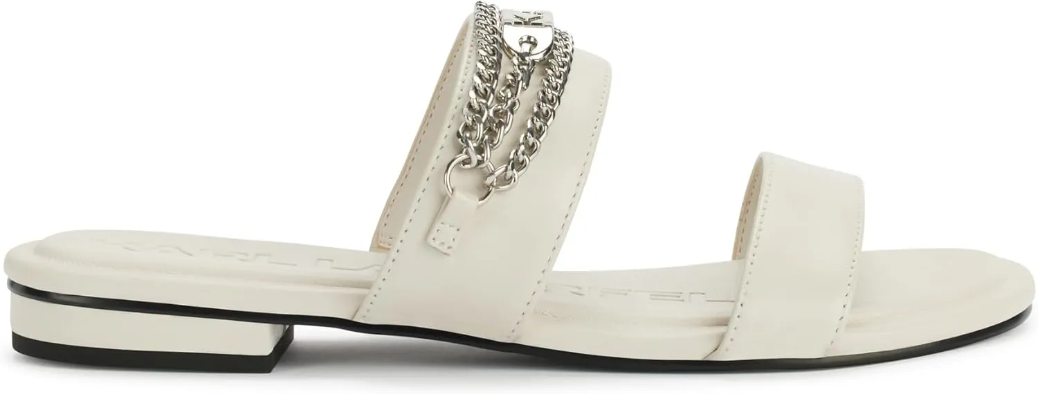 Karl Lagerfeld Paris Women's Cushioned Insole Everyday Canne-Double Band Sandal Heeled