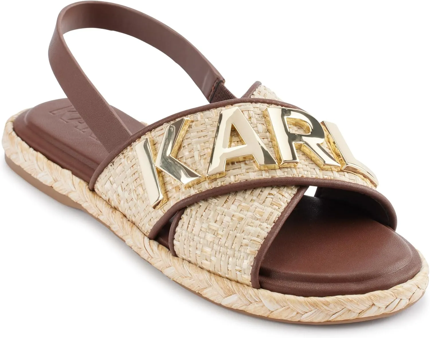Karl Lagerfeld Paris Women's Cushioned Insole Everyday Charla-Slingback Sandal Flat