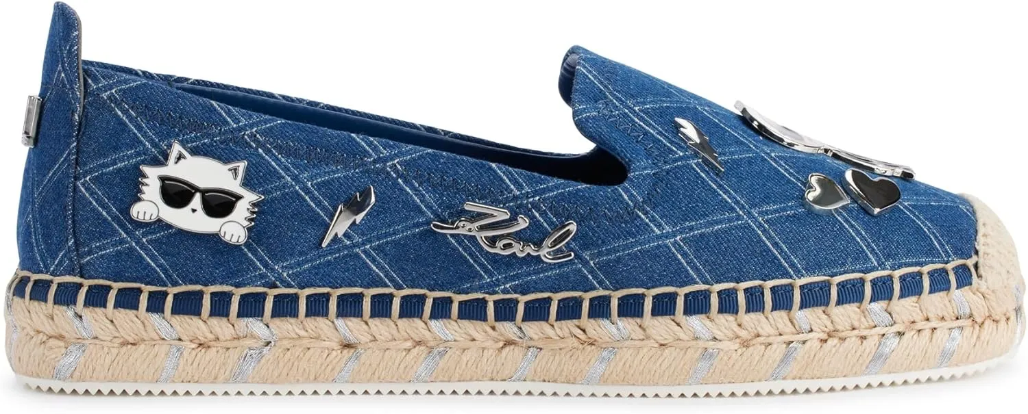 Karl Lagerfeld Paris Women's Cushioned Insole Everyday Michaela-Flat Espadrille Platform