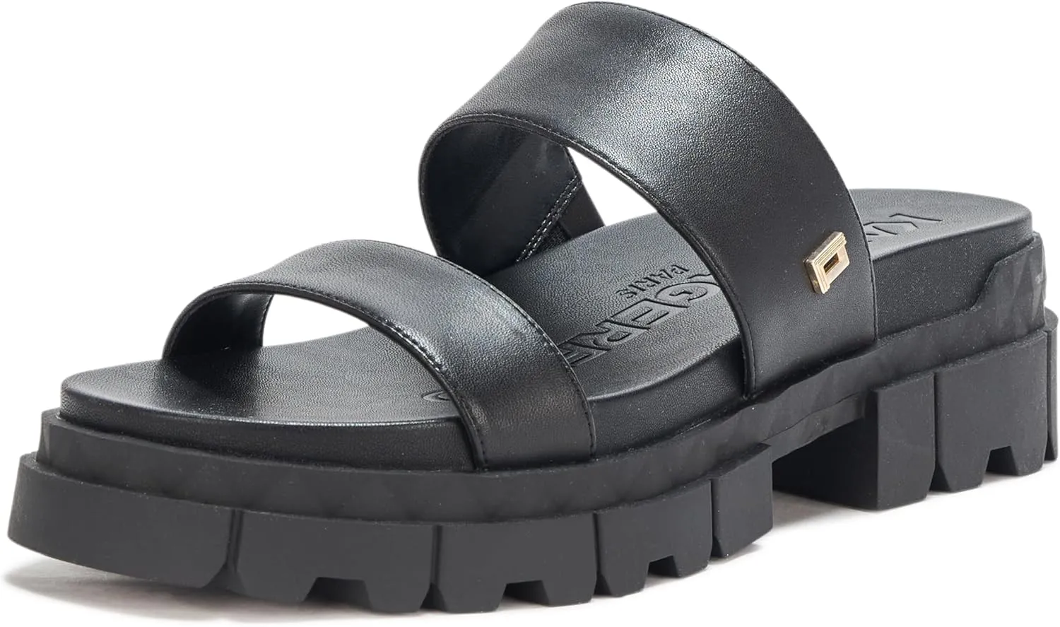 Karl Lagerfeld Paris Women's Everyday Cushioned Insole Lacara-Lug Slide Heeled Sandal