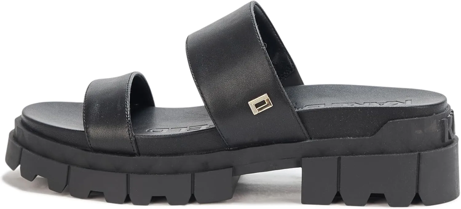 Karl Lagerfeld Paris Women's Everyday Cushioned Insole Lacara-Lug Slide Heeled Sandal