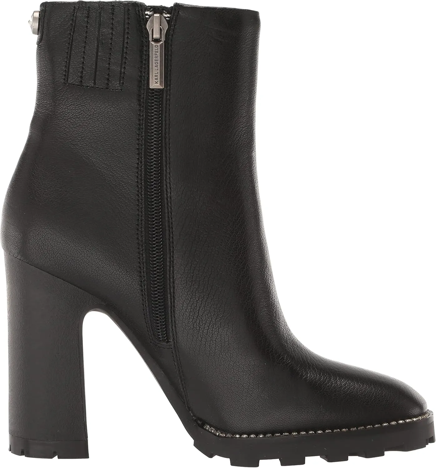 KARL LAGERFELD Women's Peppy Lug-sole Zip-up Fashion Boot