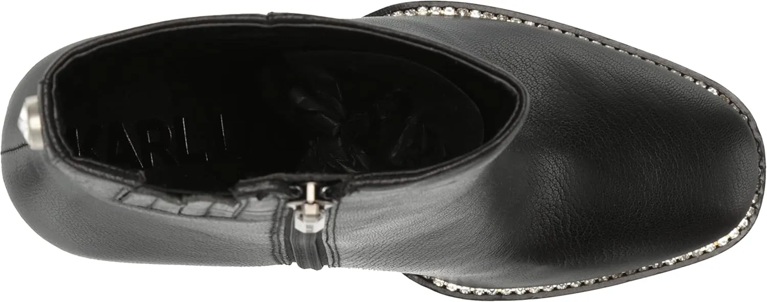 KARL LAGERFELD Women's Peppy Lug-sole Zip-up Fashion Boot