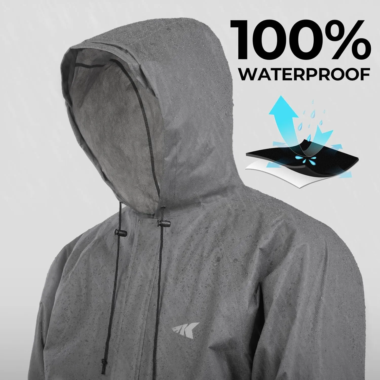 KastKing AquaLite Waterproof Rain Suit for Men and Women, Loose Fit, Lightweight, Durable Rain Gear
