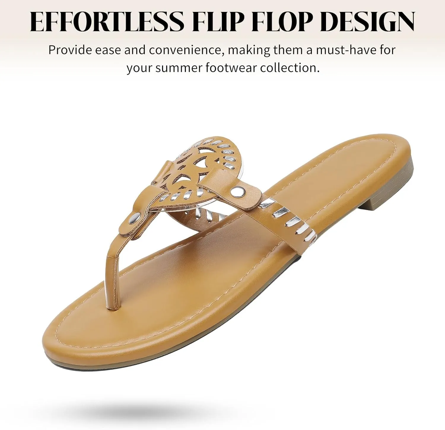 katliu Women's Flat Sandals Flip Flop Thong Sandals Cute Dressy Sandals