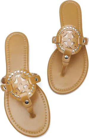 katliu Women's Flat Sandals Flip Flop Thong Sandals Cute Dressy Sandals