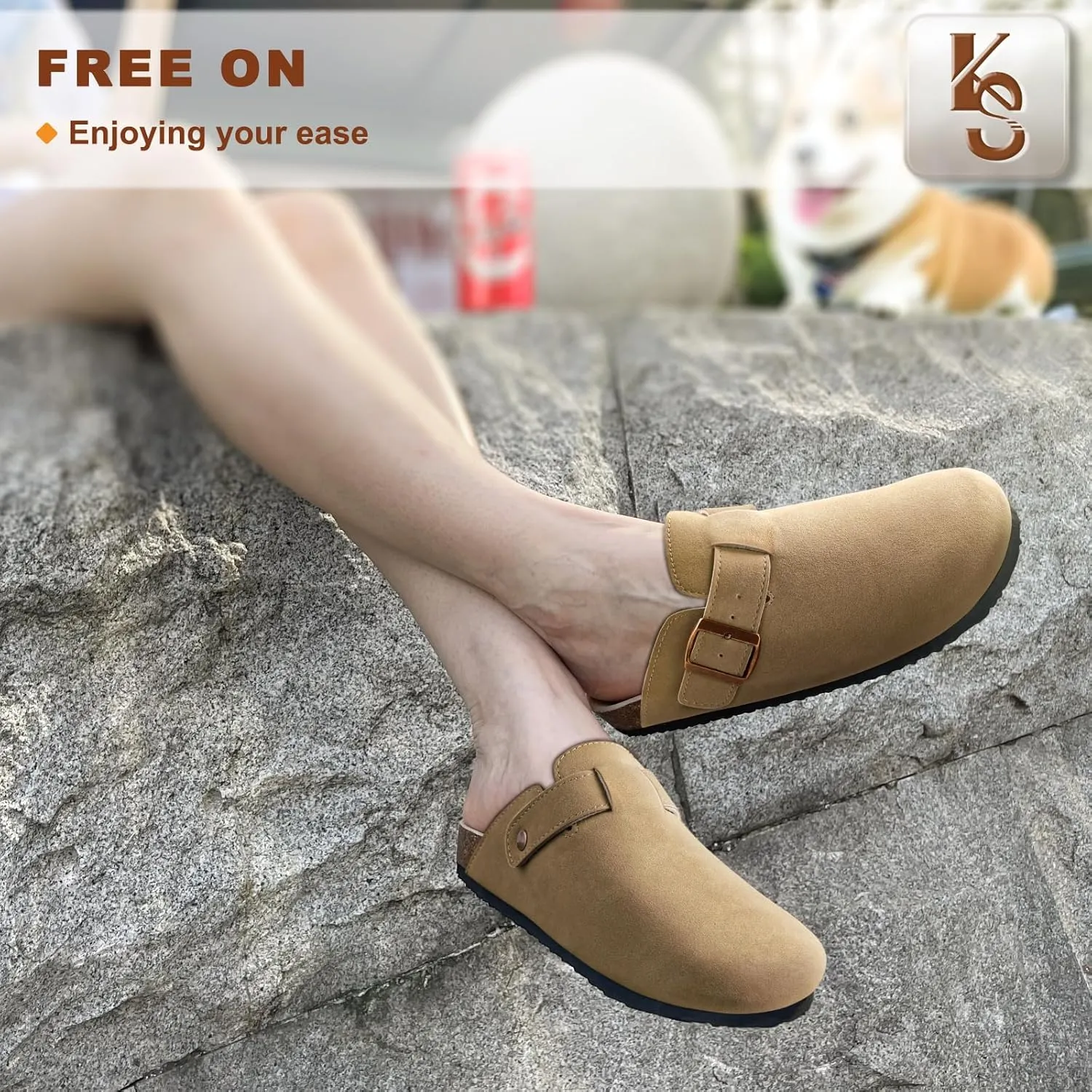 KEMISANT Men Clogs-Comfortable Suede Mules Slippers Sandals Nurse Potato Shoes Unisex-Cushioned Cork-Footbed