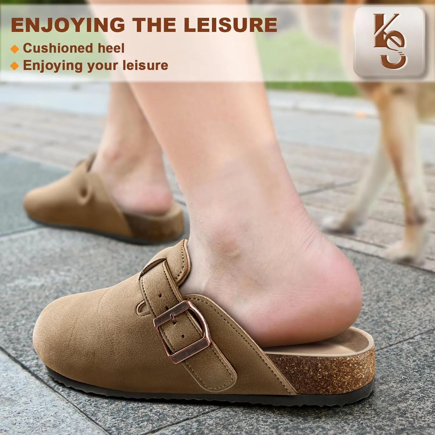 KEMISANT Men Clogs-Comfortable Suede Mules Slippers Sandals Nurse Potato Shoes Unisex-Cushioned Cork-Footbed