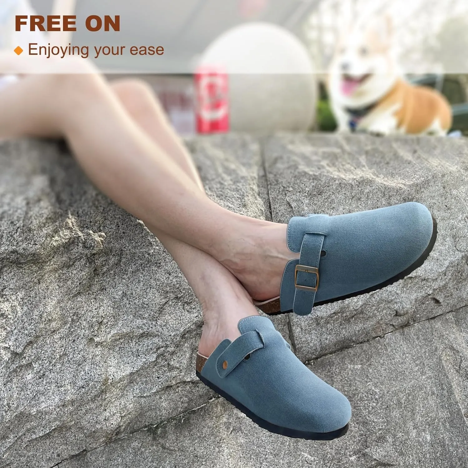 KEMISANT Men Clogs-Comfortable Suede Mules Slippers Sandals Nurse Potato Shoes Unisex-Cushioned Cork-Footbed